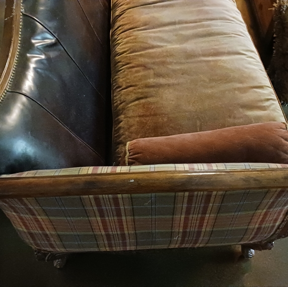 Plunkett Leather & Wood Couch - Picture 11 of 16